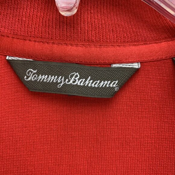 Tommy Bahama's Full Zip Jacket Sweater Womens Medium Red Zip Pockets Lightweight - Picture 7 of 12